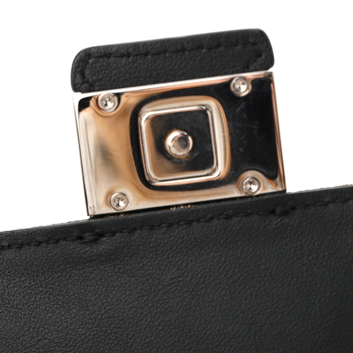 Fendi Recycled Fabric Jacquard Vitello Grace FF 1974 Baguette Belt Pouch Tobacco Moro Black 12 of 13