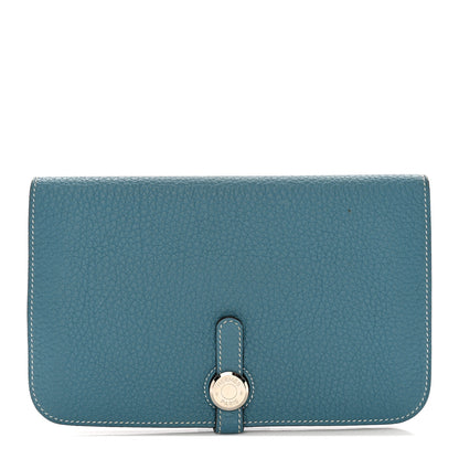 Hermes Togo Dogon Duo Wallet Bleu Jean 1 of 8