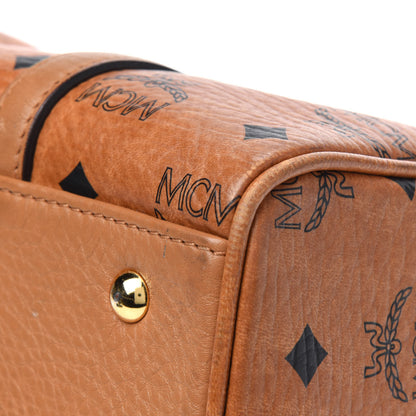 MCM Visetos Dog Bone Boston Bag Cognac 12 of 27