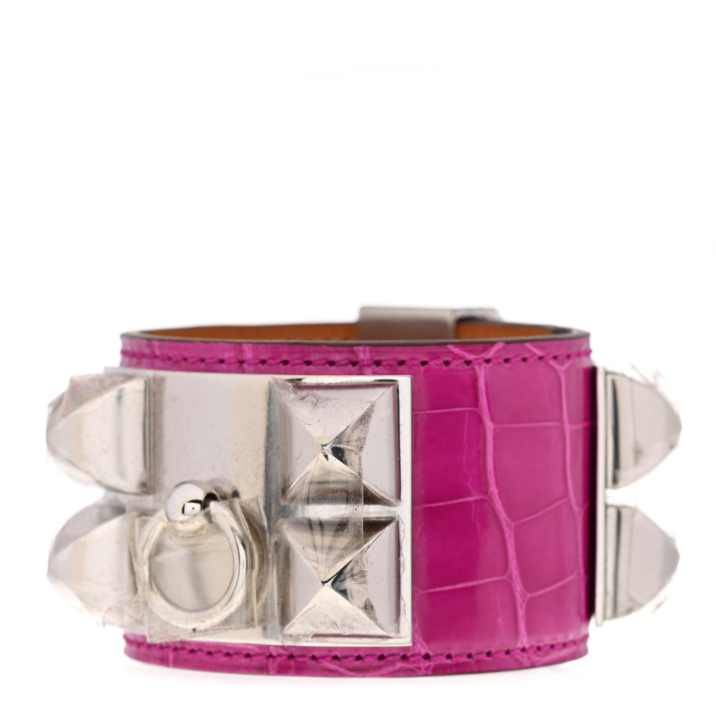 Shiny Alligator Collier de Chien CDC Bracelet T2 Rose Scheherazade