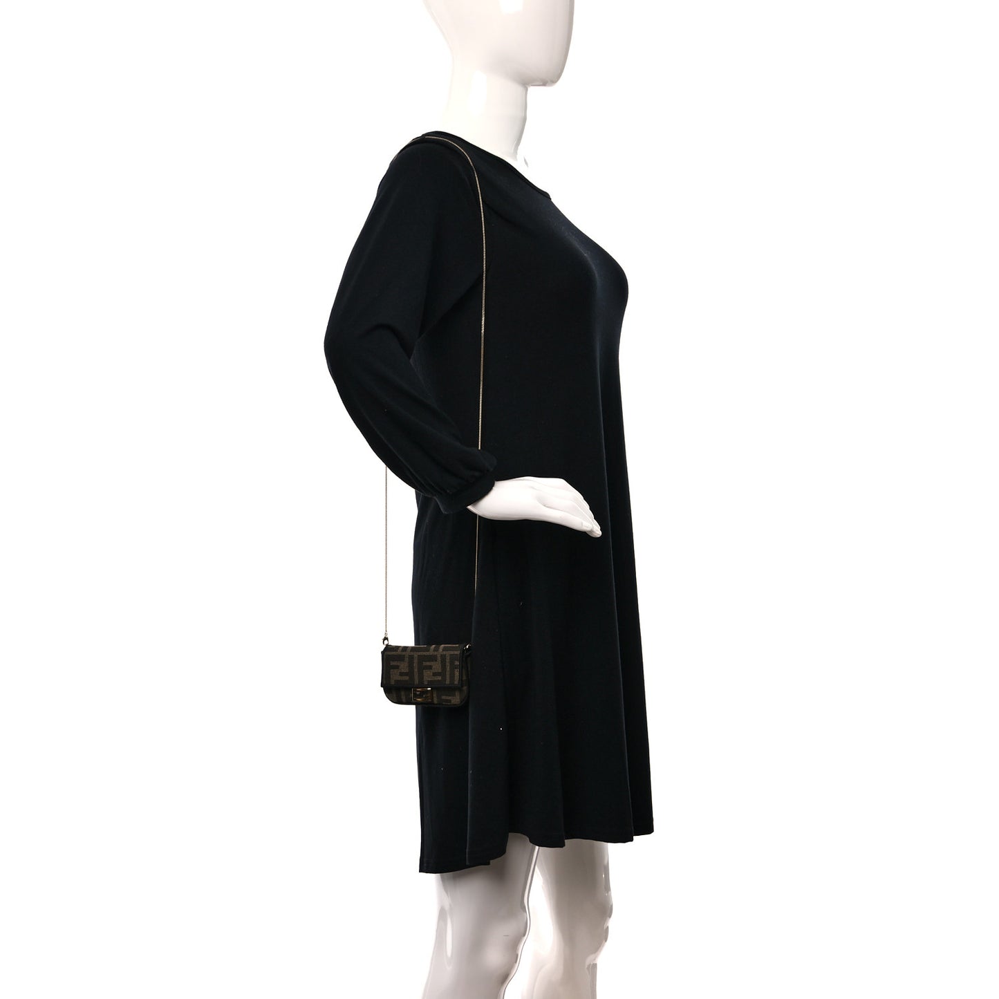 Fabric Jacquard FF 1974 Nano Baguette Charm Tobacco Moro Black