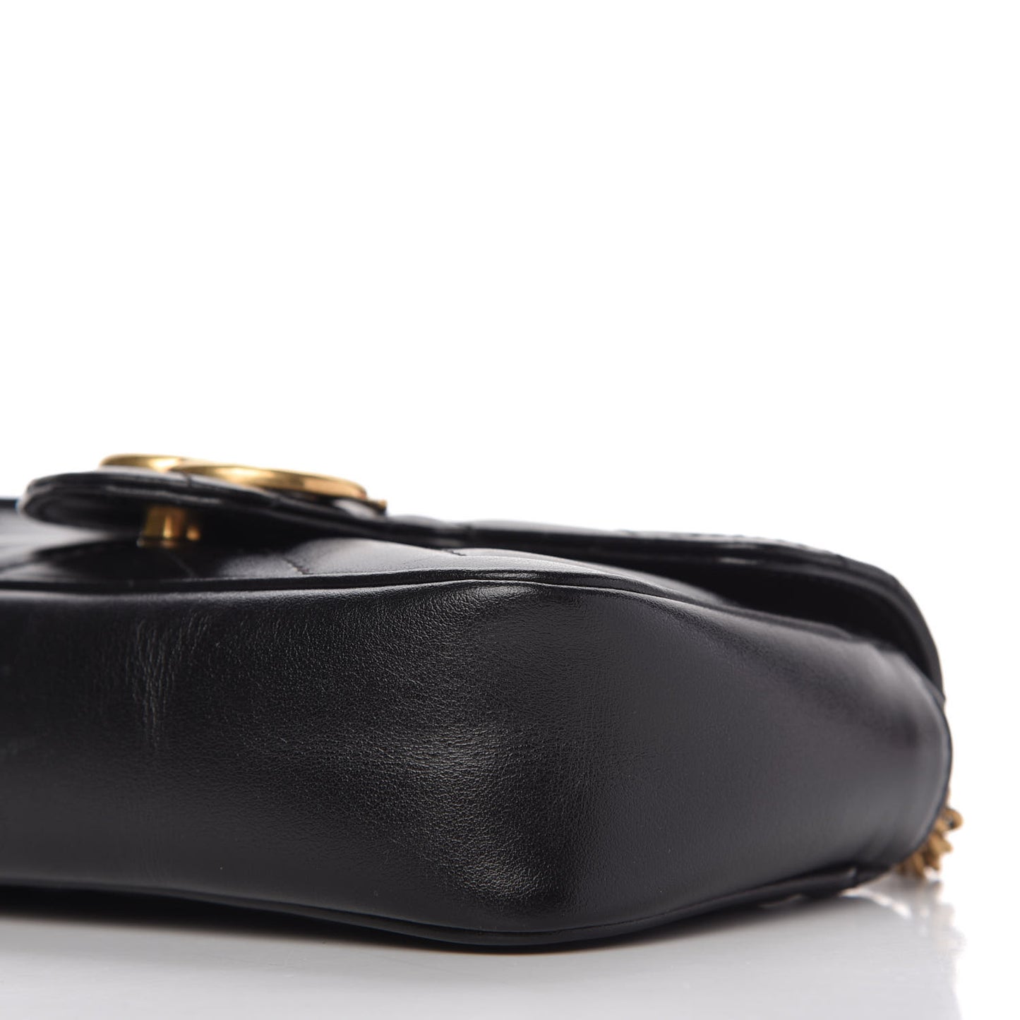 Calfskin Matelasse Super Mini GG Marmont Shoulder Bag Black