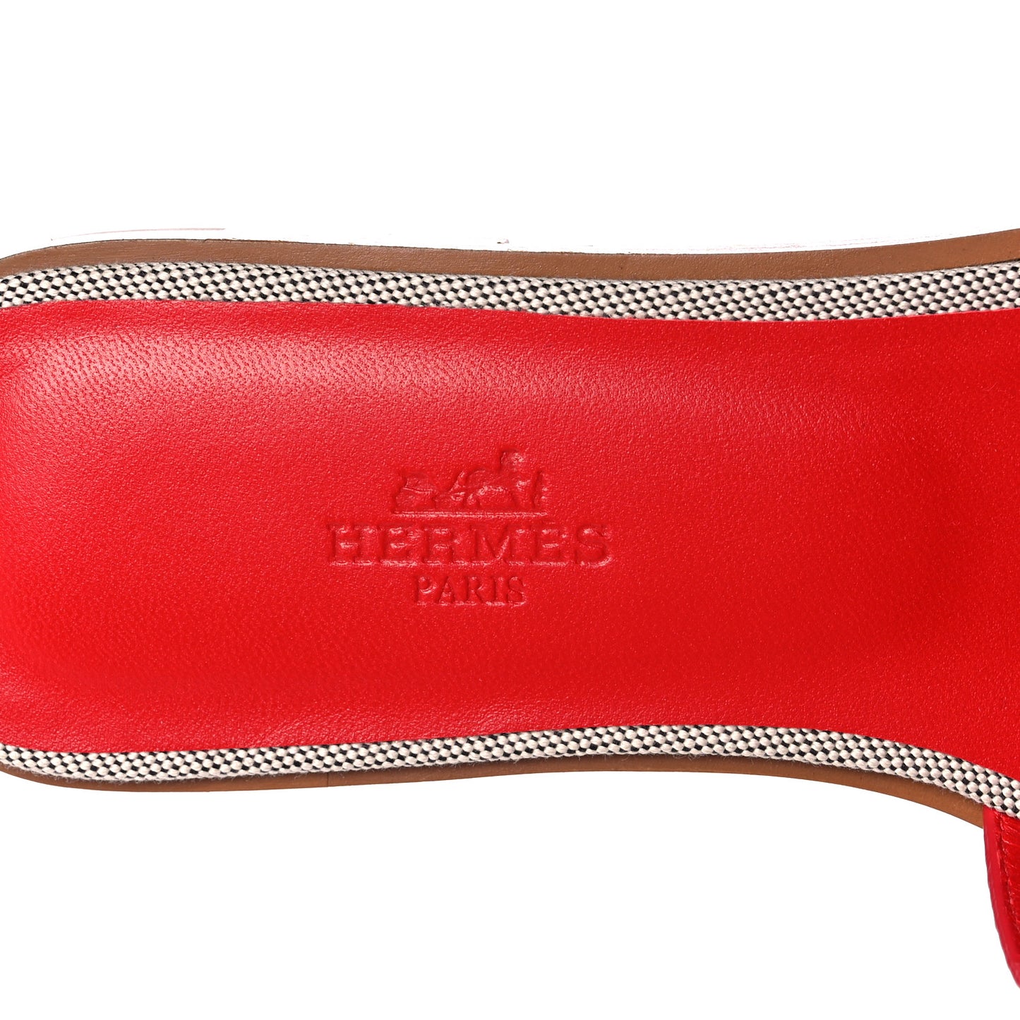 Canvas Calfskin Oran Sandals 37 Prunoir Rouge A Levre