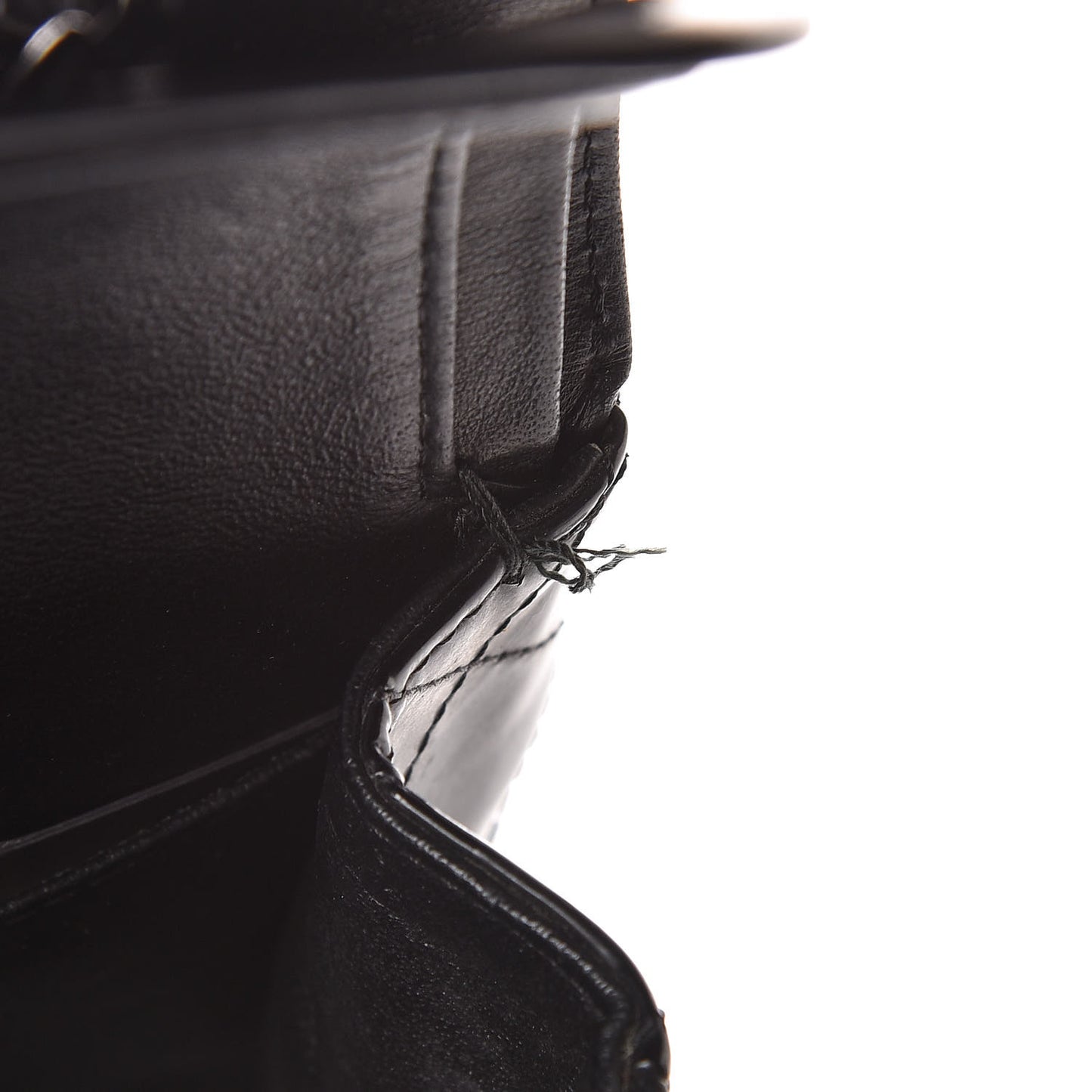 Patent Quilted Medium Double Flap Black
