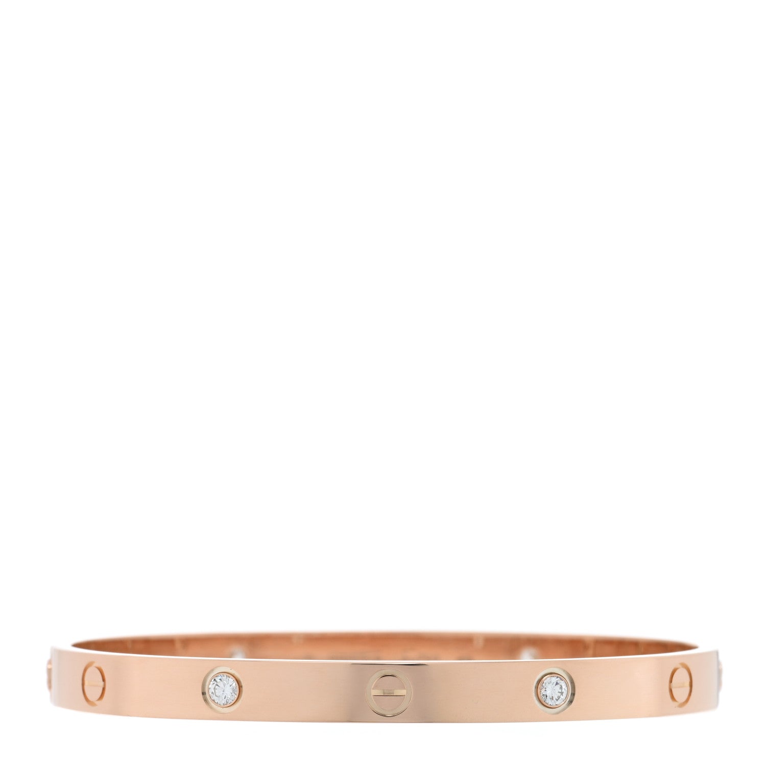 Cartier 18K Pink Gold 4 Diamond LOVE Bracelet 19 1 of 6