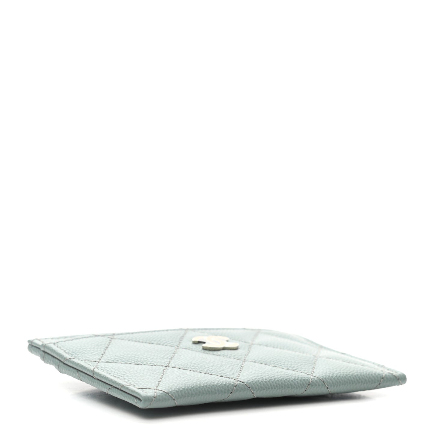 Caviar Quilted Card Holder Dark Green