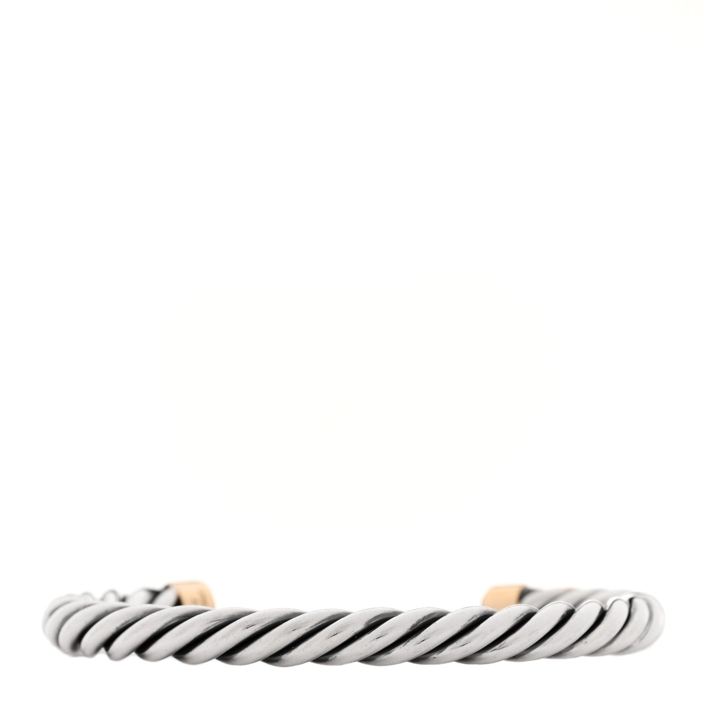 Sterling Silver 18K Yellow Gold 6mm Cable Classic Cuff Bracelet
