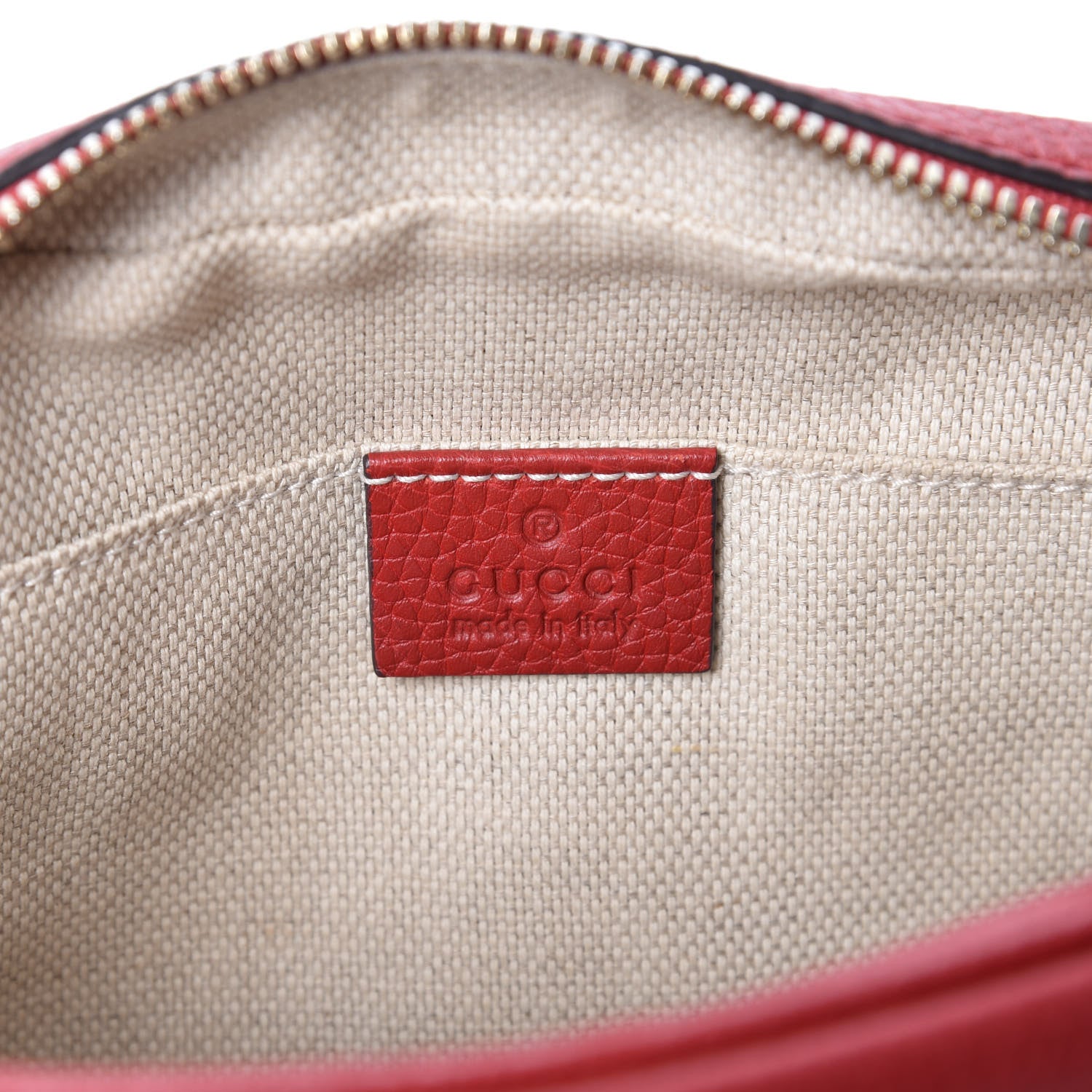 Gucci Pebbled Calfskin Small Soho Disco Bag Tabasco Red 9 of 11