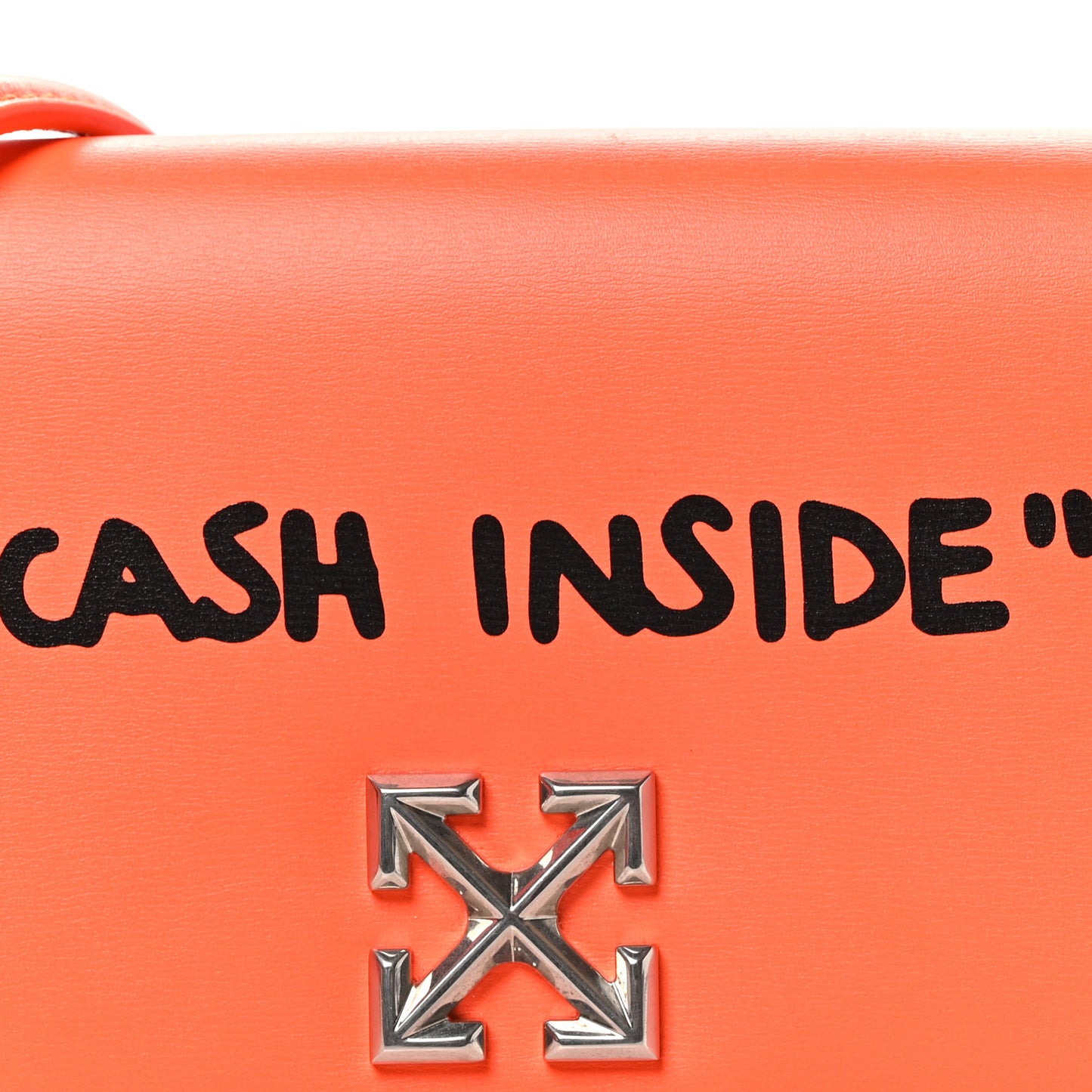 Calfskin Jitney 0.5 Cash Inside Crossbody Bag Orange