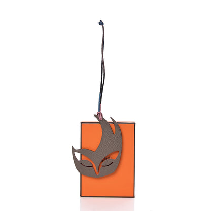 Hermes Togo Epsom Petit H Mask Bag Charm Bordeaux Etain 4 of 4