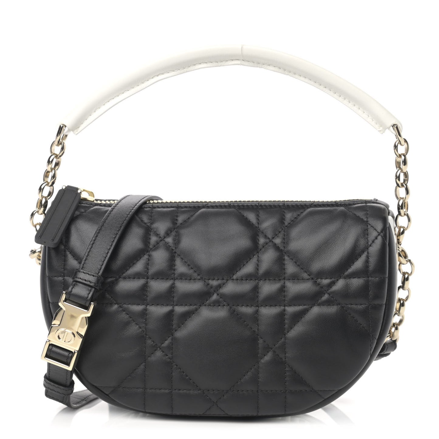 Lambskin Cannage Small Dior Vibe Hobo Bag Black