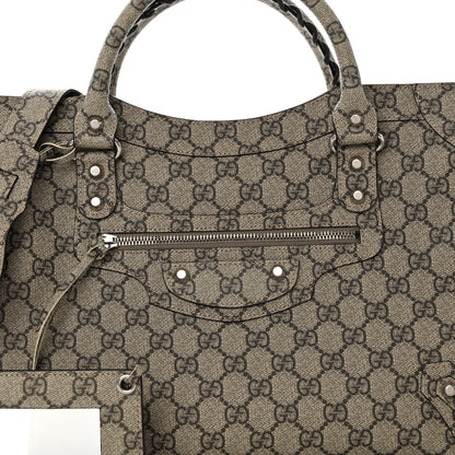 Balenciaga X GUCCI GG Supreme Monogram Neo Classic Silver Hardware City Beige Ebony 7 of 9