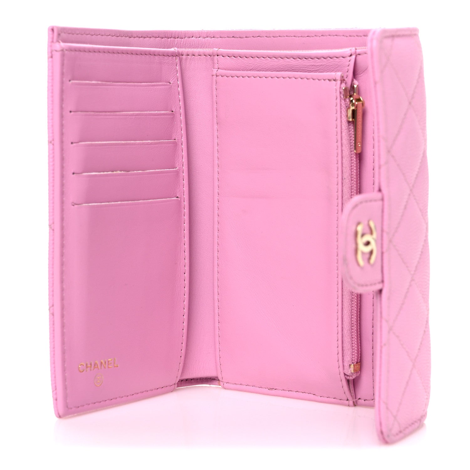 Chanel Caviar Quilted Medium Flap Wallet Pink 5 of 9