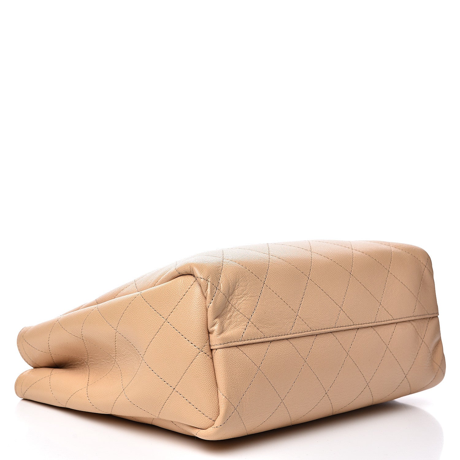 Chanel Caviar Stitched Small Shopping Tote Beige 3 of 12