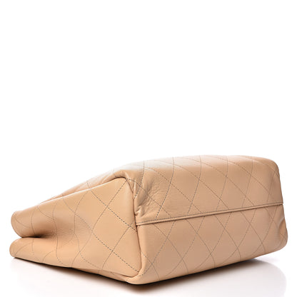 Chanel Caviar Stitched Small Shopping Tote Beige 3 of 12