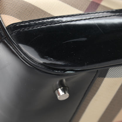 Burberry Supernova Check Patent Bowling Bag Black 16 of 19