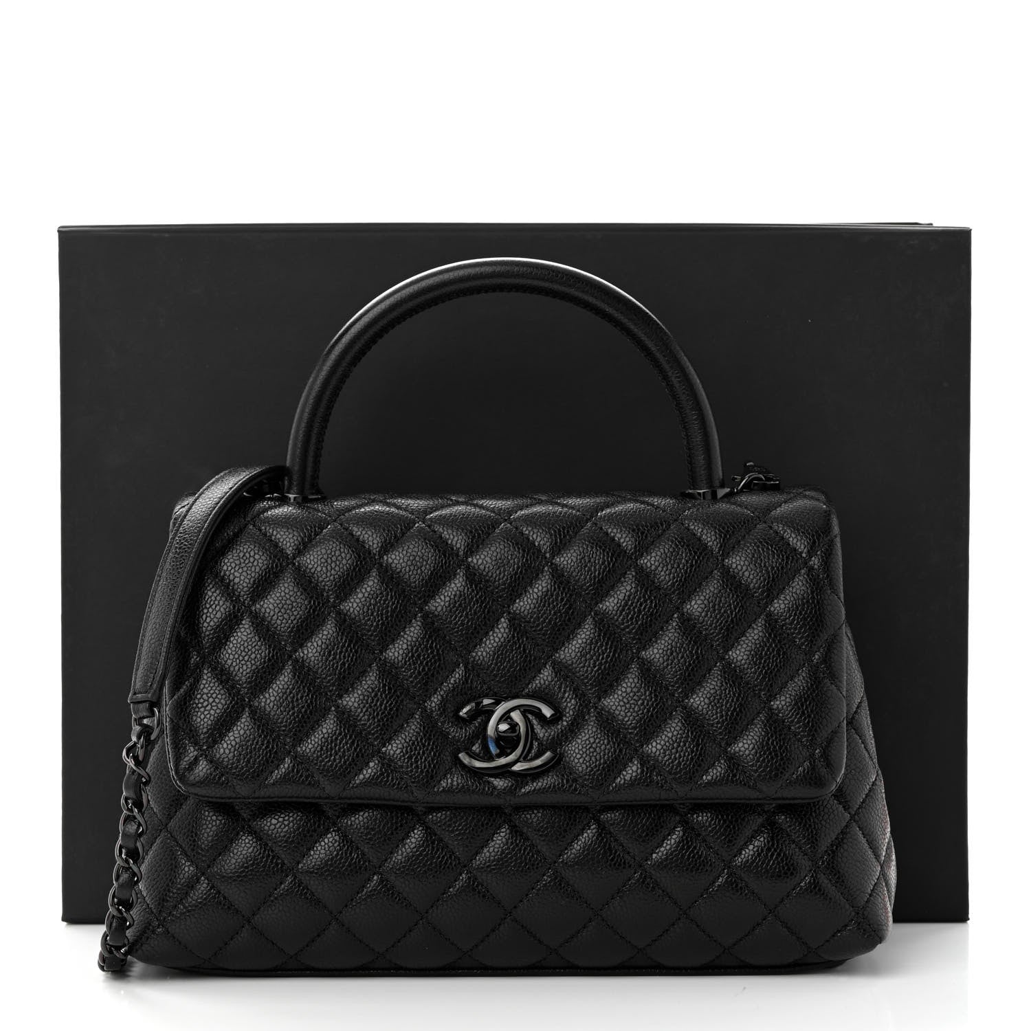 Chanel Caviar Quilted Small Coco Handle Flap So Black 11 of 11