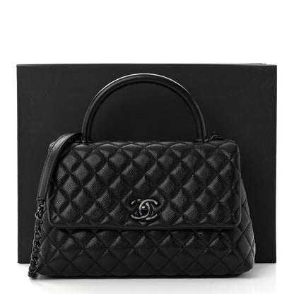 Chanel Caviar Quilted Small Coco Handle Flap So Black 11 of 11