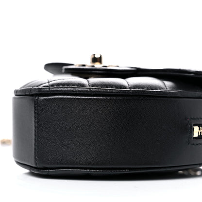 Chanel Lambskin Quilted CC In Love Heart Clutch With Chain Black 8 of 10