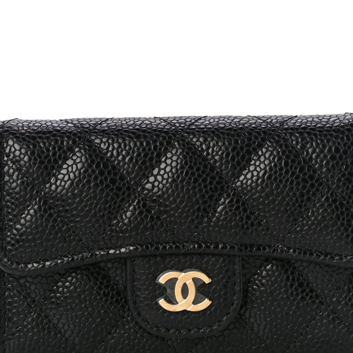 Chanel Caviar Quilted Flap Card Holder Wallet Black 9 of 12