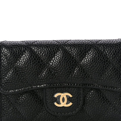 Chanel Caviar Quilted Flap Card Holder Wallet Black 9 of 12