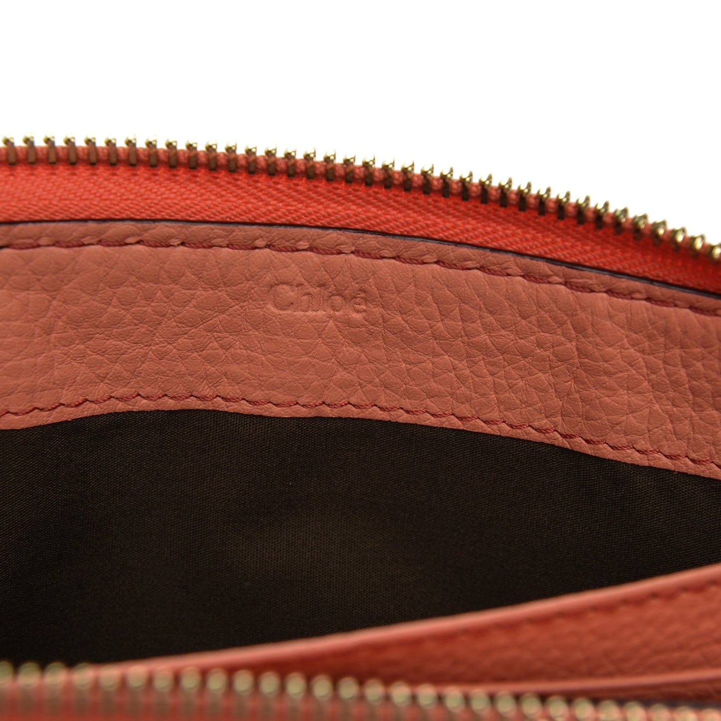 Grained Calfskin Marcie Long Zip Around Wallet Coral Pop