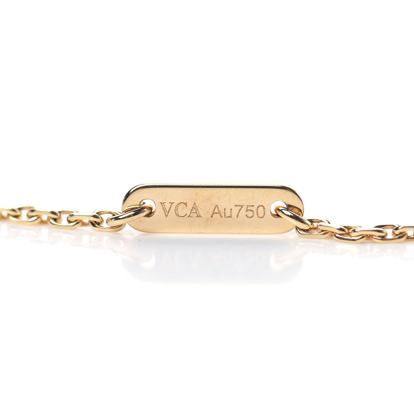 18K Yellow Gold Mother of Pearl Sweet Alhambra Pendant Necklace