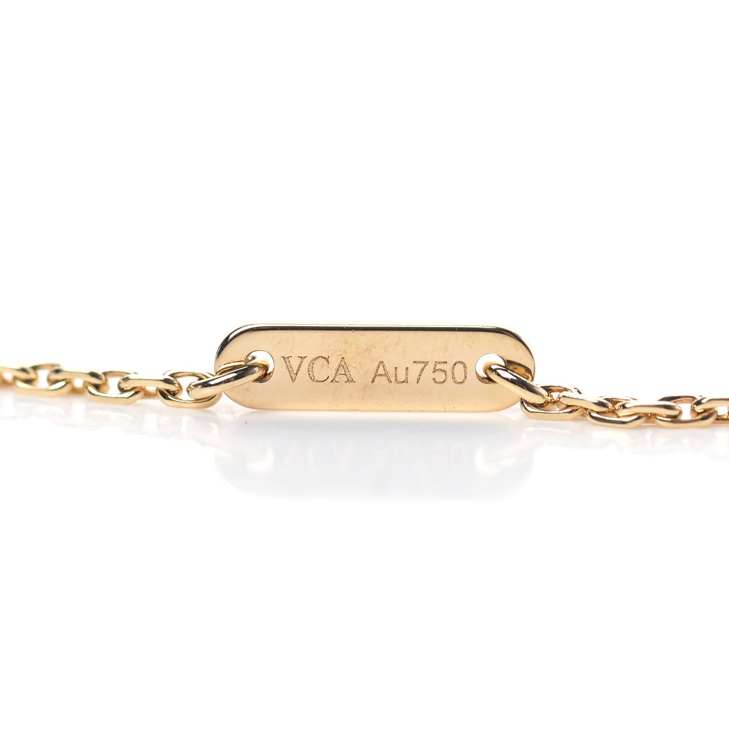 Van Cleef & Arpels 18K Yellow Gold Mother of Pearl Sweet Alhambra Pendant Necklace 4 of 6
