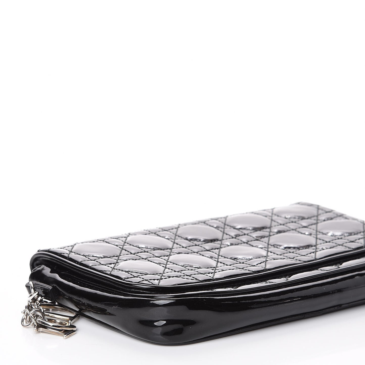 Patent Cannage Wallet on Chain Pouch Black