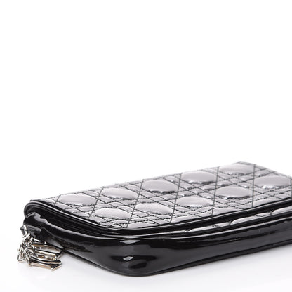 Christian Dior Patent Cannage Wallet on Chain Pouch Black 7 of 10