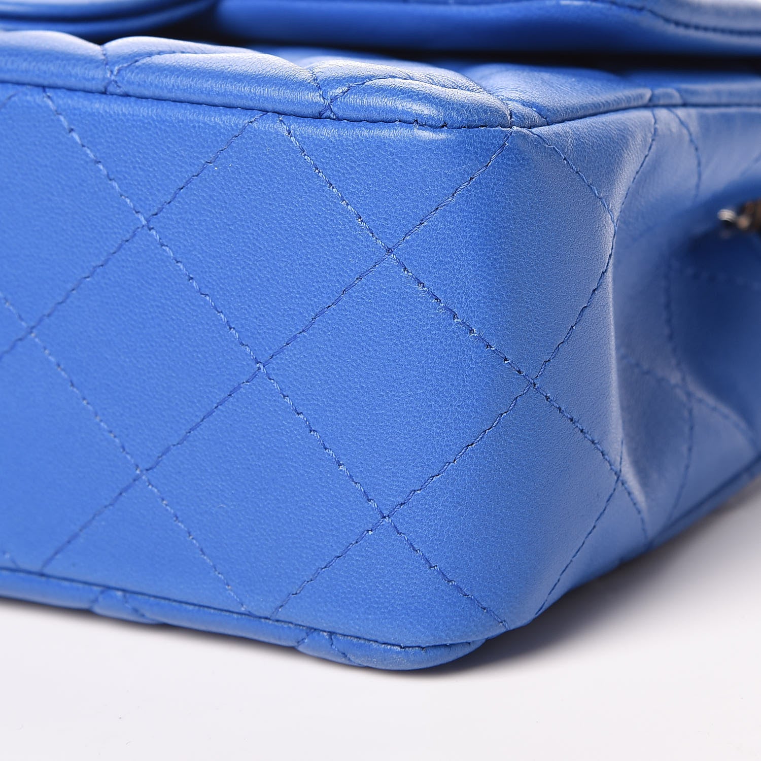 Chanel Lambskin Quilted Mini Rectangular Flap Blue 9 of 9