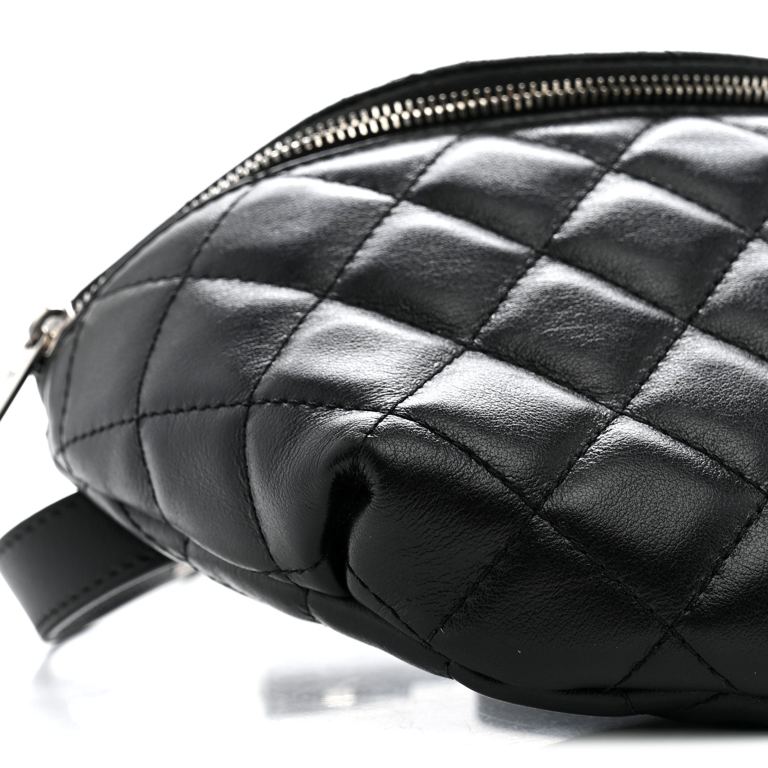 Chanel Calfskin Quilted Uniform Waist Belt Bag Black 9 of 13