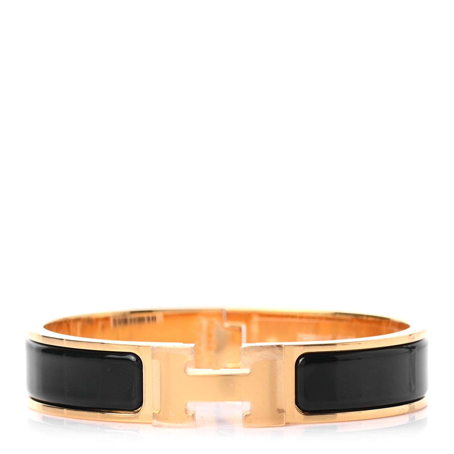Enamel Narrow Clic Clac H Bracelet PM Black