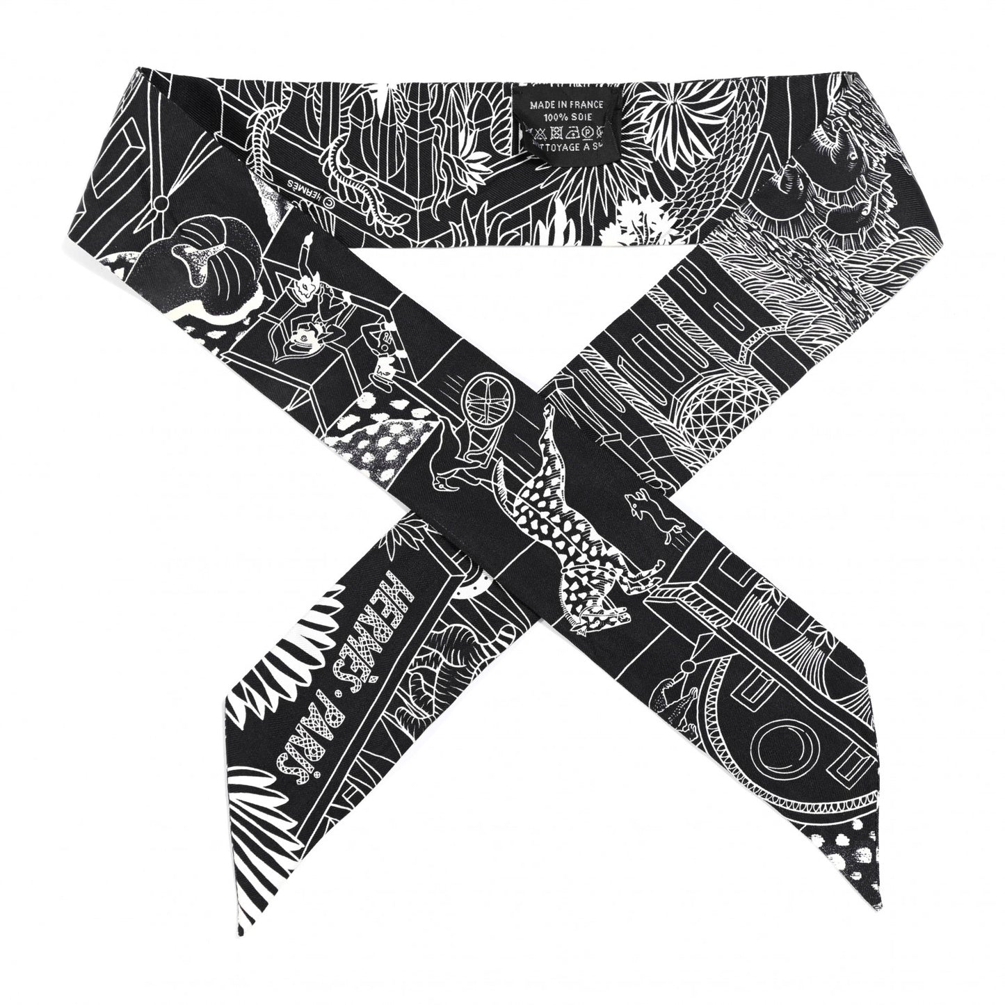 Silk Animapolis Twilly Black White