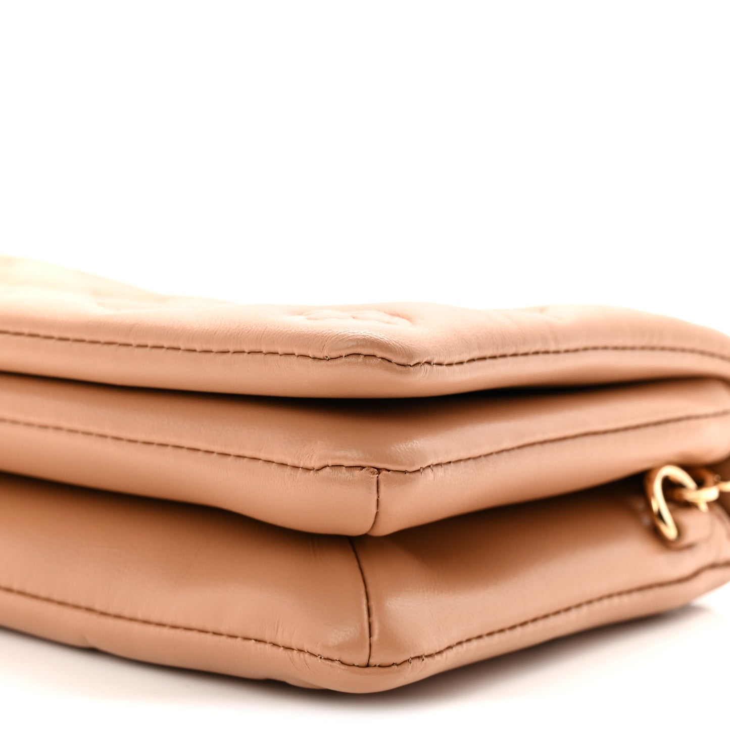 Lambskin Embossed Monogram Pochette Coussin Camel