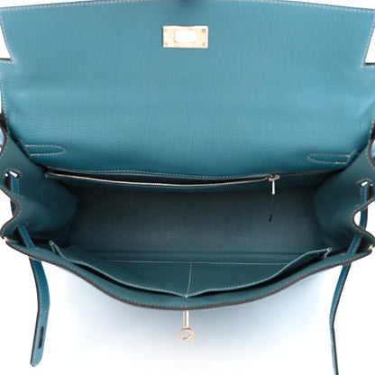 Hermes Togo Kelly Retourne 35 Blue Jean 4 of 9