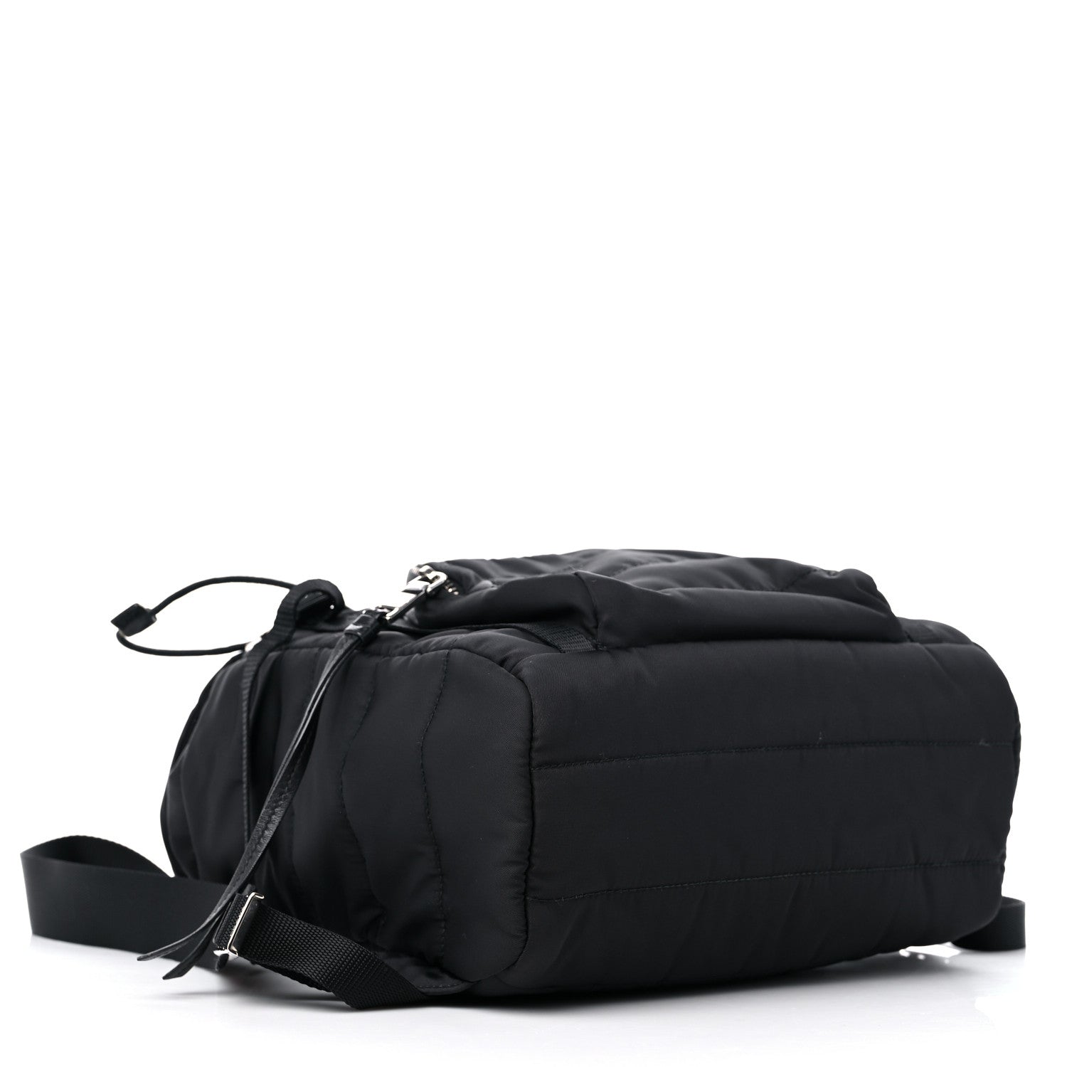 Prada Tessuto Nylon Quilted Double Buckle Backpack Black 4 of 9