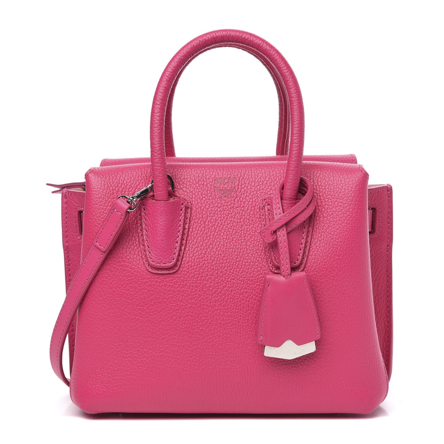 Grained Calfskin Mini Milla Tote Beetroot Pink