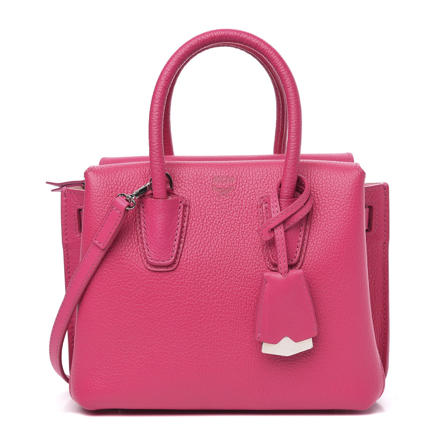MCM Grained Calfskin Mini Milla Tote Beetroot Pink 1 of 11