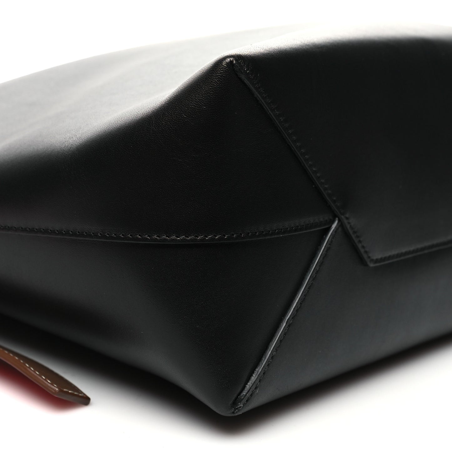 Shiny Smooth Calfskin Twisted Cabas Ivory Black