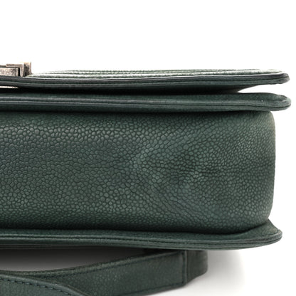 Chanel Iridescent Caviar Quilted Large Boy Flap Dark Green 14 of 14