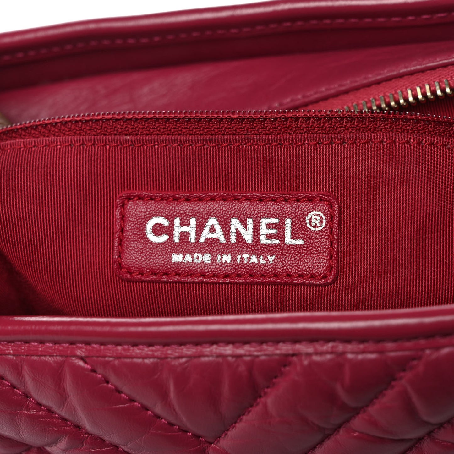 Aged Calfskin Chevron Quilted Medium Gabrielle Hobo Dark Pink