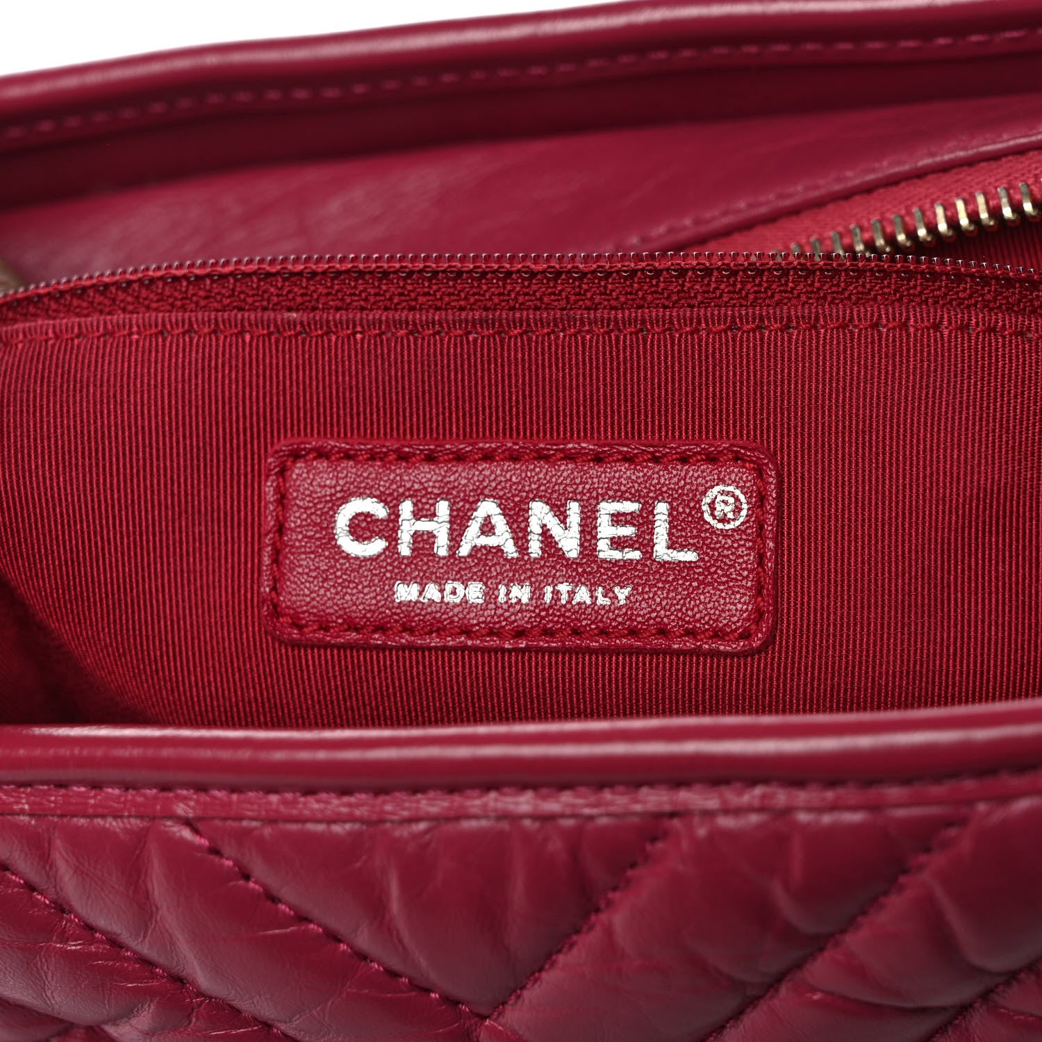 Chanel Aged Calfskin Chevron Quilted Medium Gabrielle Hobo Dark Pink 6 of 9