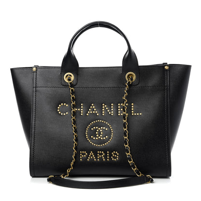 Chanel Caviar Small Studded Deauville Tote Black 1 of 10