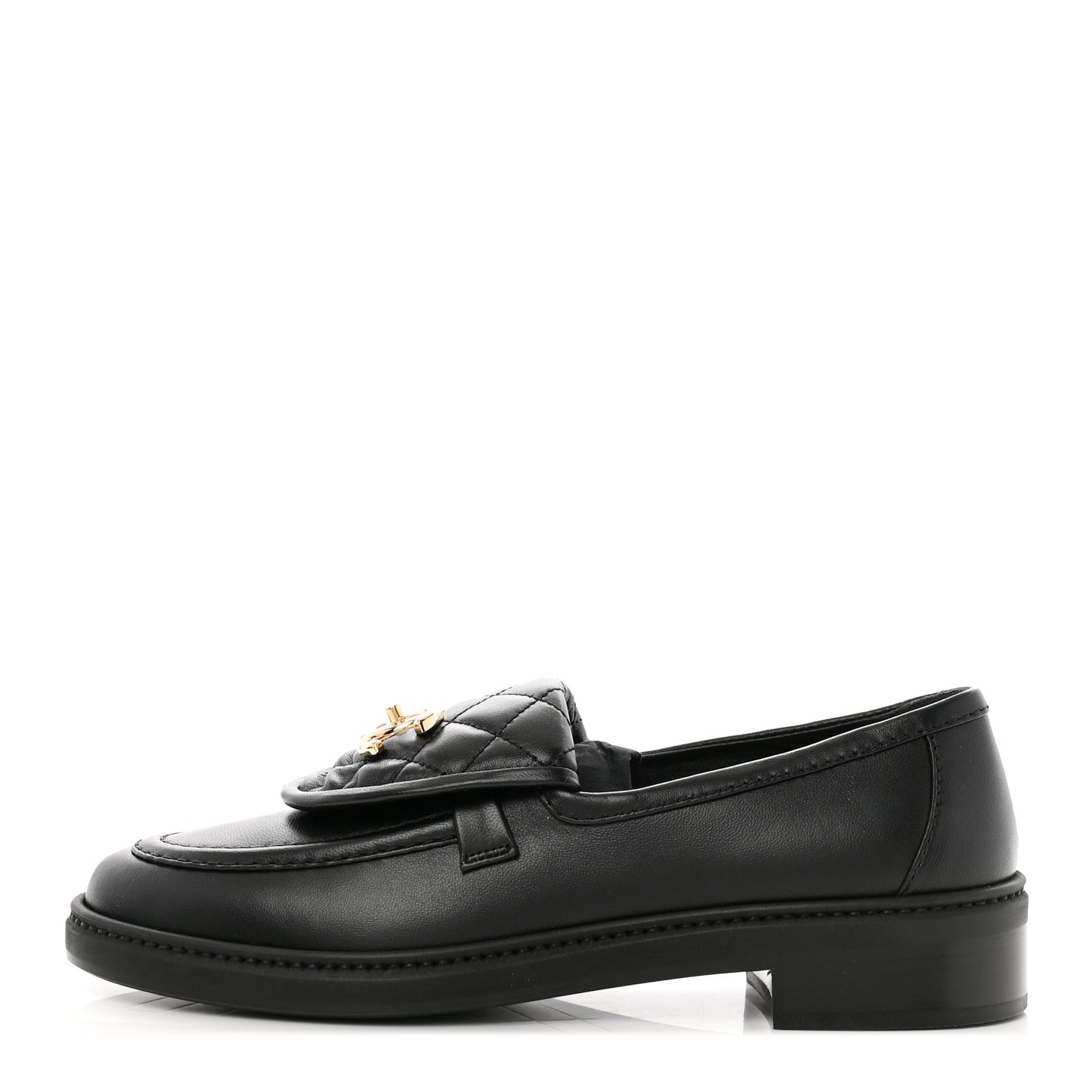 Lambskin Quilted CC Turnlock Loafers 37.5 Black
