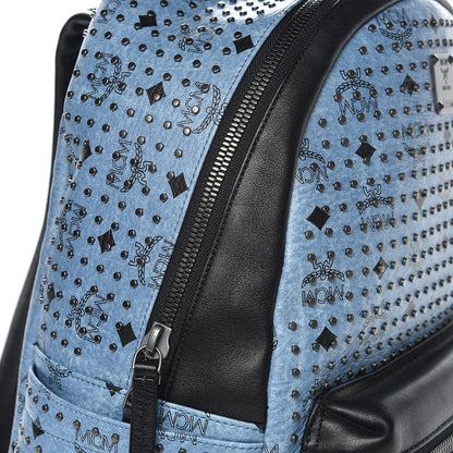 MCM Visetos Studded Medium Backpack Blue 14 of 15