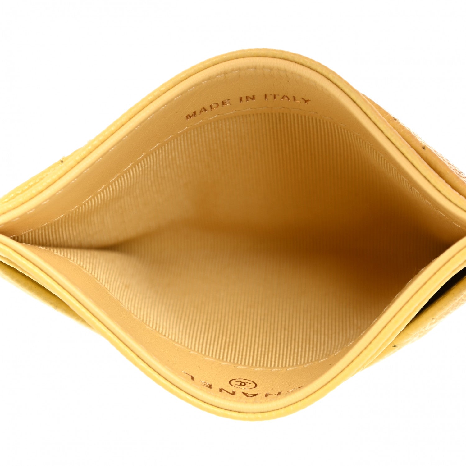 Chanel Caviar Quilted Card Holder Yellow 5 of 9