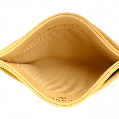 Chanel Caviar Quilted Card Holder Yellow 5 of 9
