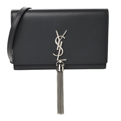 Saint Laurent Smooth Calfskin Classic Monogram Kate Tassel Chain Wallet Asphalt 1 of 9