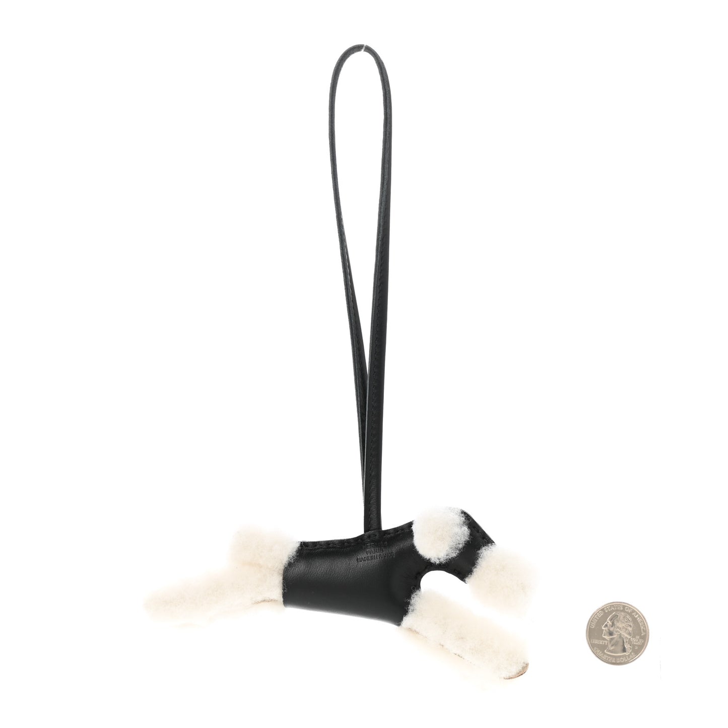 Milo Lambskin Shearling Budy Charm Black